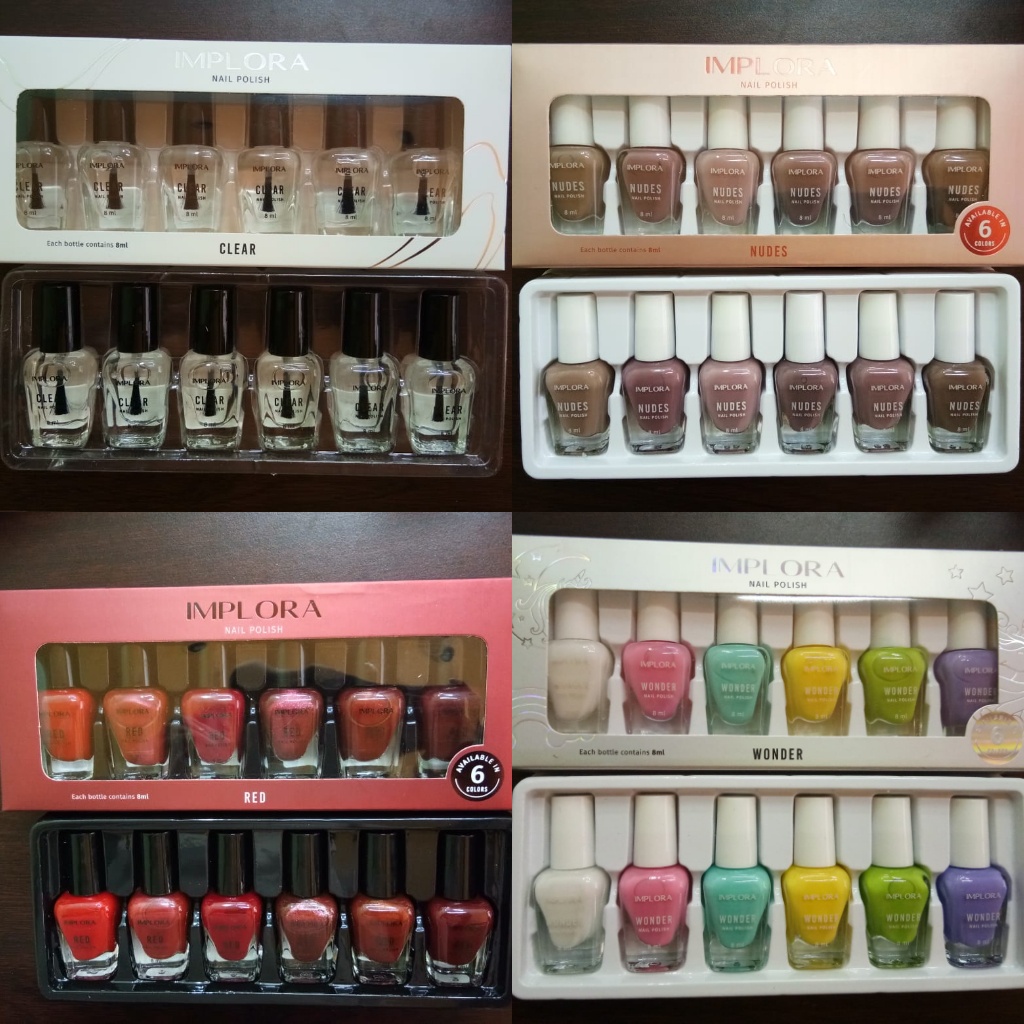 Jual IMPLORA KUTEK / NAIL POLISH (1 PACK ISI 6PCS) Shopee Indonesia