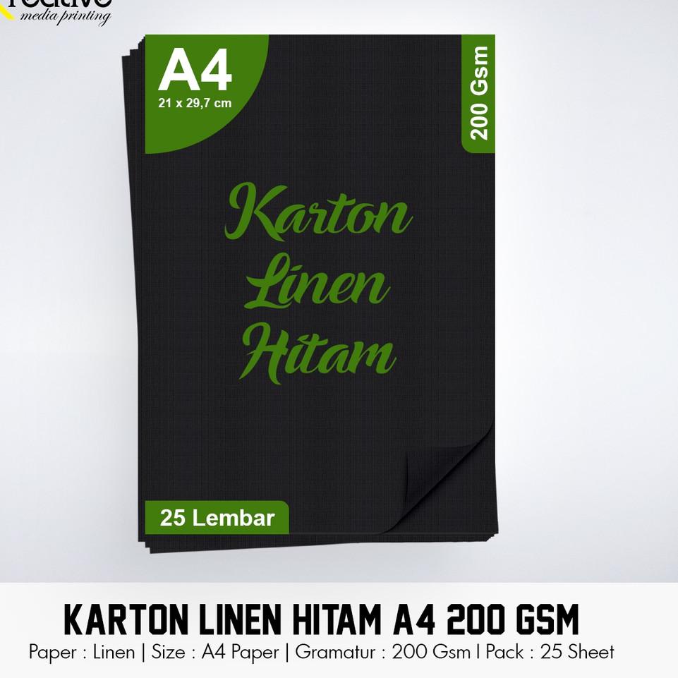 

MALL Karton Linen Hitam (A4 / 200 gsm / 1 pack = 25 lbr)