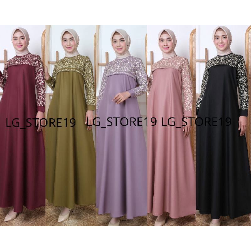 gamis toyobo/gamis bordir/gamis hajrah safir original guzel/terlaris