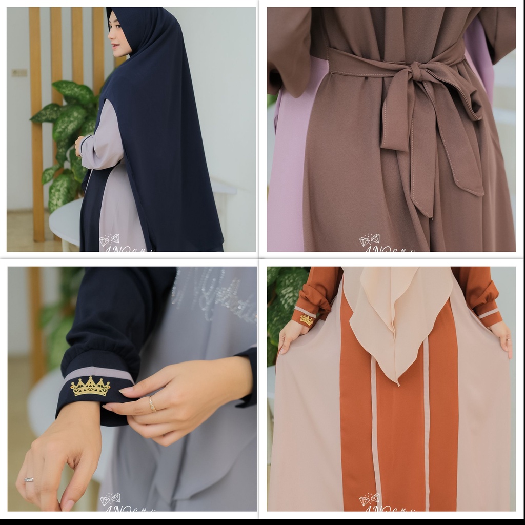 GAMIS DELVINA LAILY BY ANQ Premium Set Khimar ORIGINAL BRANDED model hits OOTD lebaran hari raya model terbaru