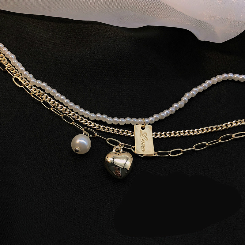 Fashion Bracelet Pearl Love Multilayer Chain