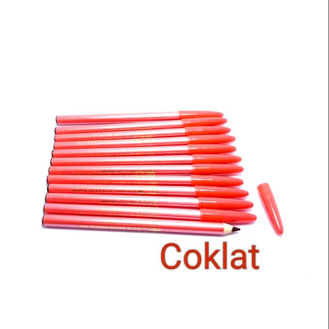 PENCIL ALIS DAVIS ORANGE WARNA COKLAT LUSINAN