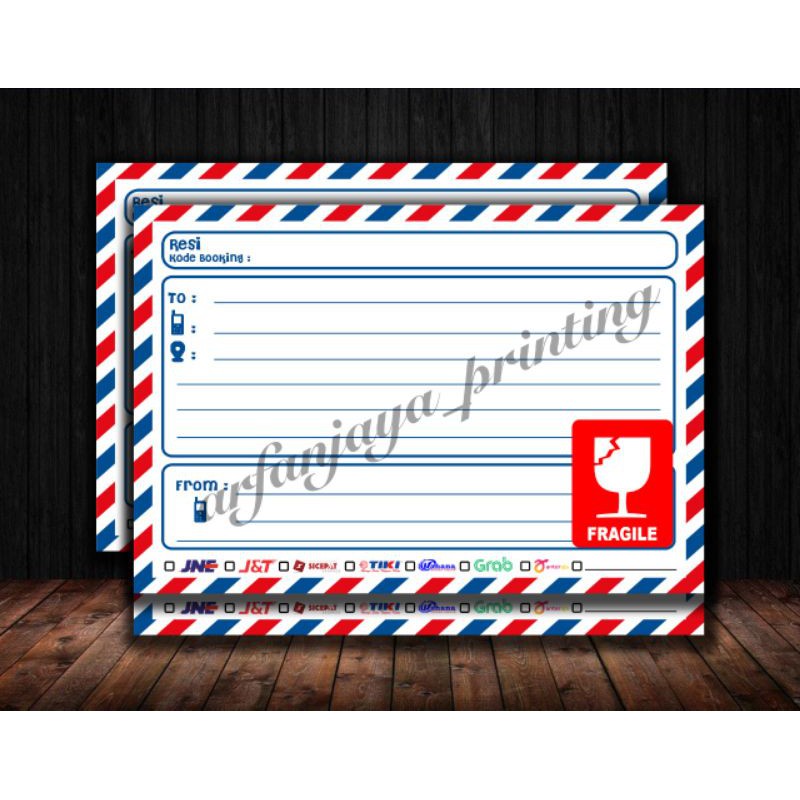 

1pack 100pcs Stiker pengiriman motif Air mail amplop Label online shop olshop MURAH