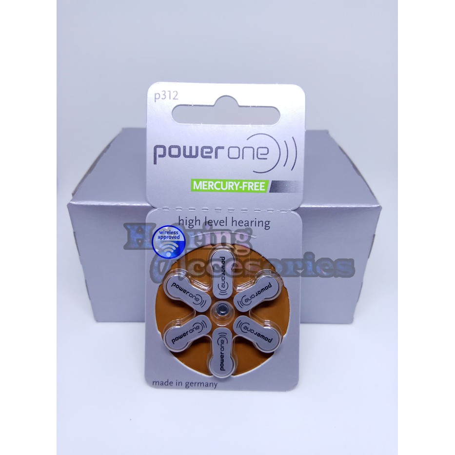 Baterai Alat Bantu Dengar PowerOne All Size Hearing Aid Battery Mercury-Free