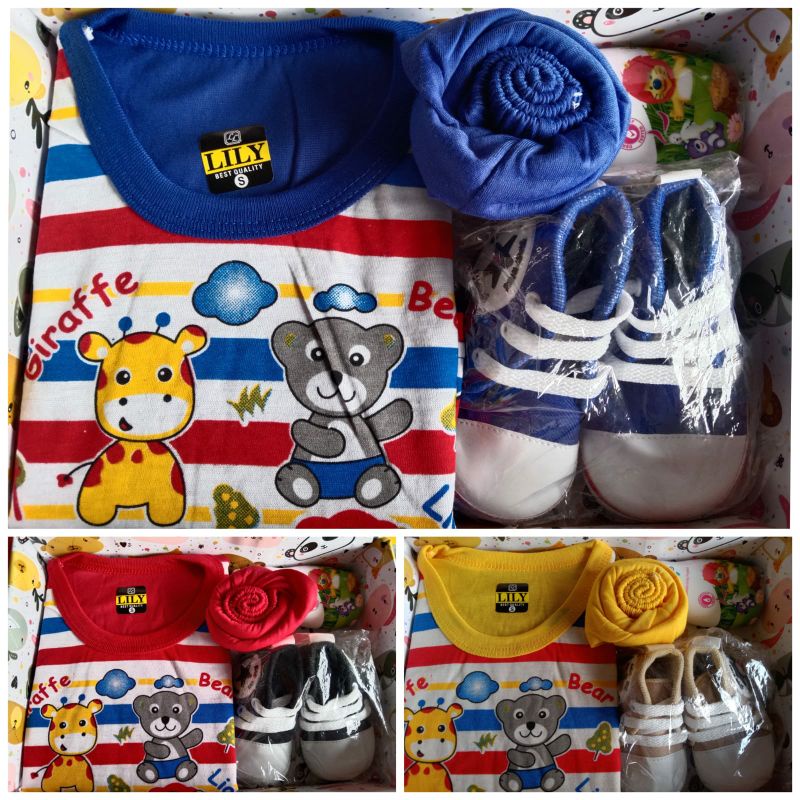 Kado bayi baru lahir/parsel sambang bayi - COWOK- ready sesuai gambar.-Animal sepatu tali