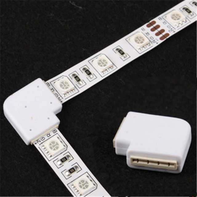 Konektor L untuk led strip 4 Pin 10mm 5050