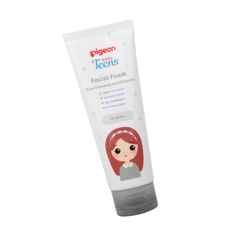 Pigeon Teens Facial Foam Deep Cleansing &amp; Oil Control 40 g / Sabun Muka Jerawat Lebih Mendalam