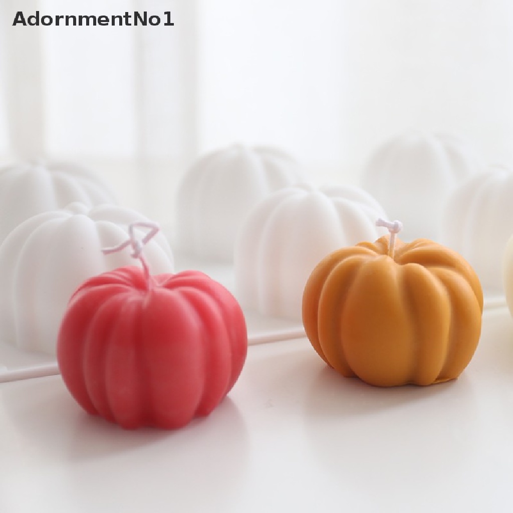 (AdornmentNo1) Cetakan Lilin Mini Bentuk Labu Halloween Bahan Silikon Untuk Dekorasi Rumah