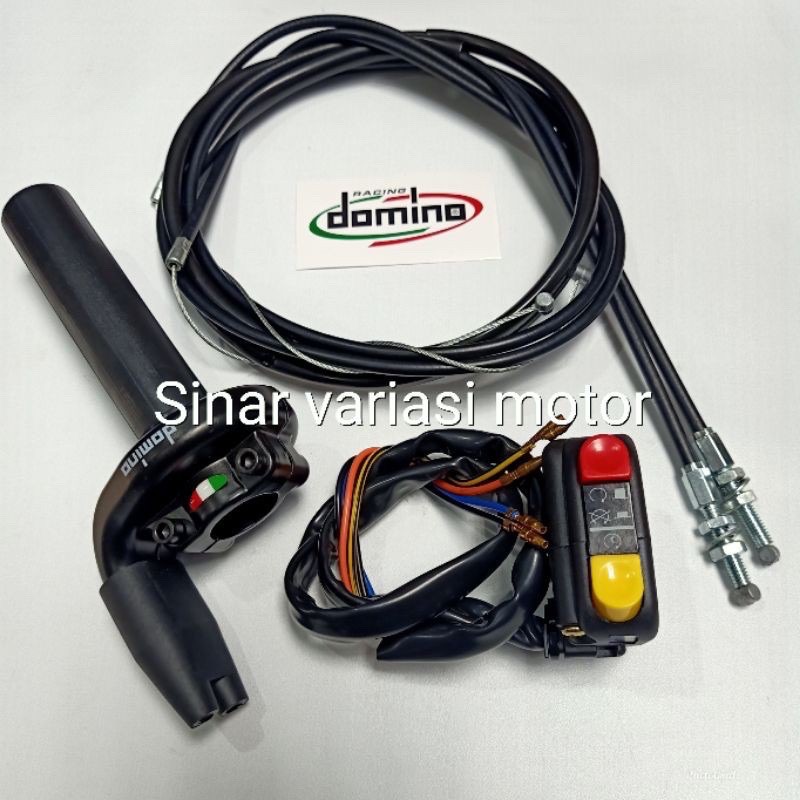 HOT SALE  paket Gas spontan domino 2 kabel plus saklar domino kanan plus stater universal