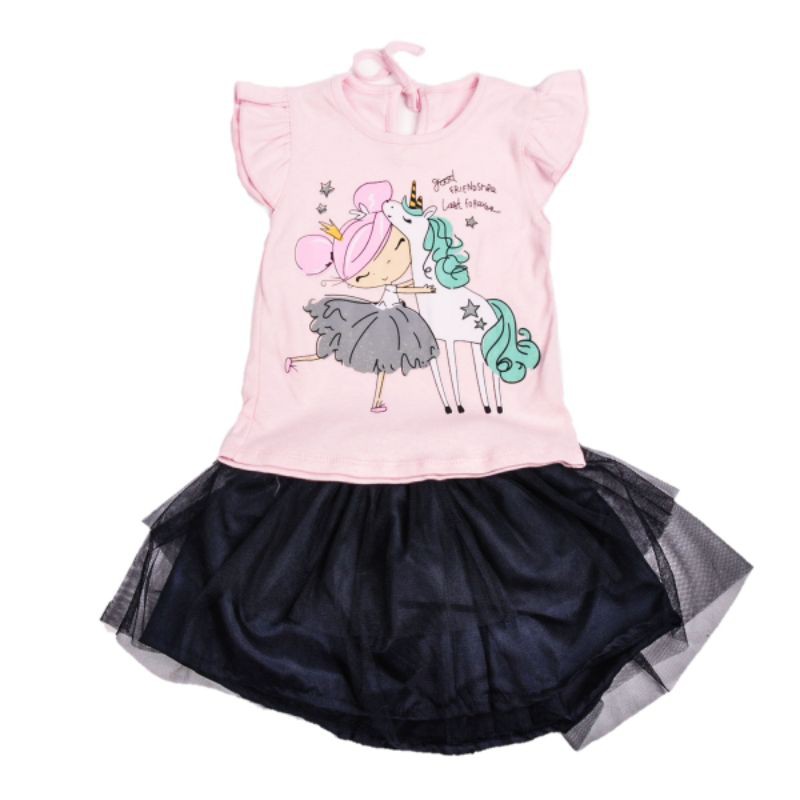 Setelan fashion rok tutu baju anak perempuan 1-2 TAHUN MOTIF Balerina