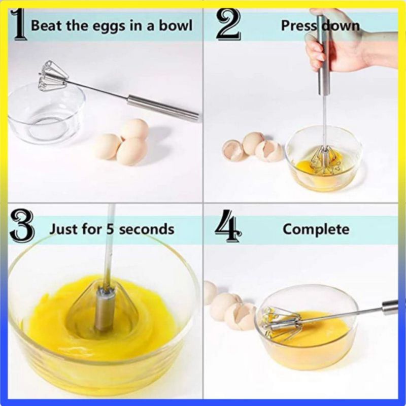 Better beater dan silicone hand whisk silikon alat kocok pengocok telur baking manual otomatis praktis tekan putar