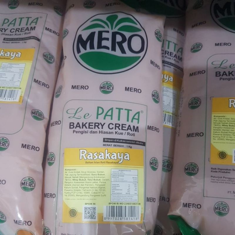 

mero lepatta bakery cream rasa srikaya(pengisi dan hiasan kue/roti)/1kg