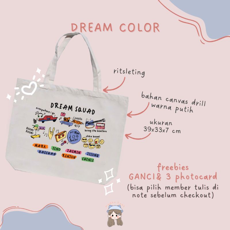 NCT DREAM BEATBOX TOTEBAG CANVAS / muat laptop