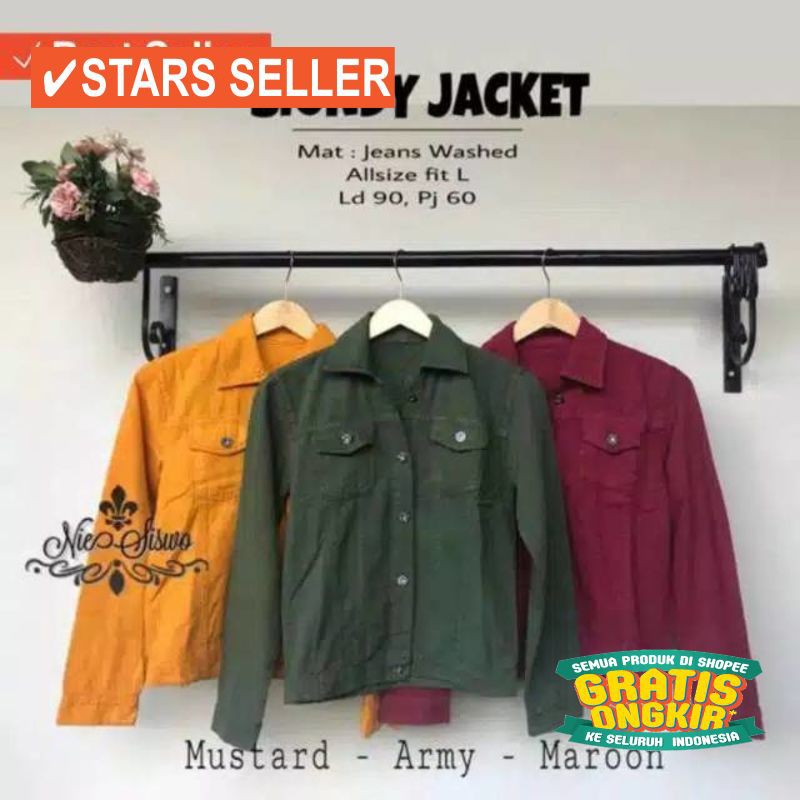 JAKET TERKEREN COWOK CEWEK  JEANS  BIOBLITZ / BIONDY JACKET MUSTARD ARMY PINK MAROON