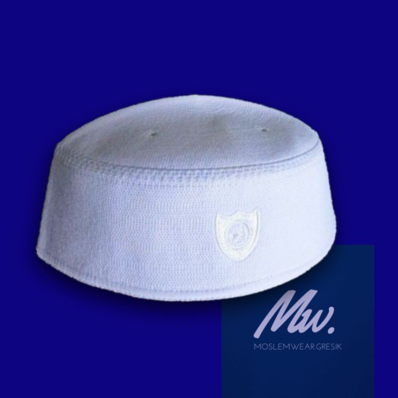 Peci songkok malaysia putih peci haji logo putih polos
