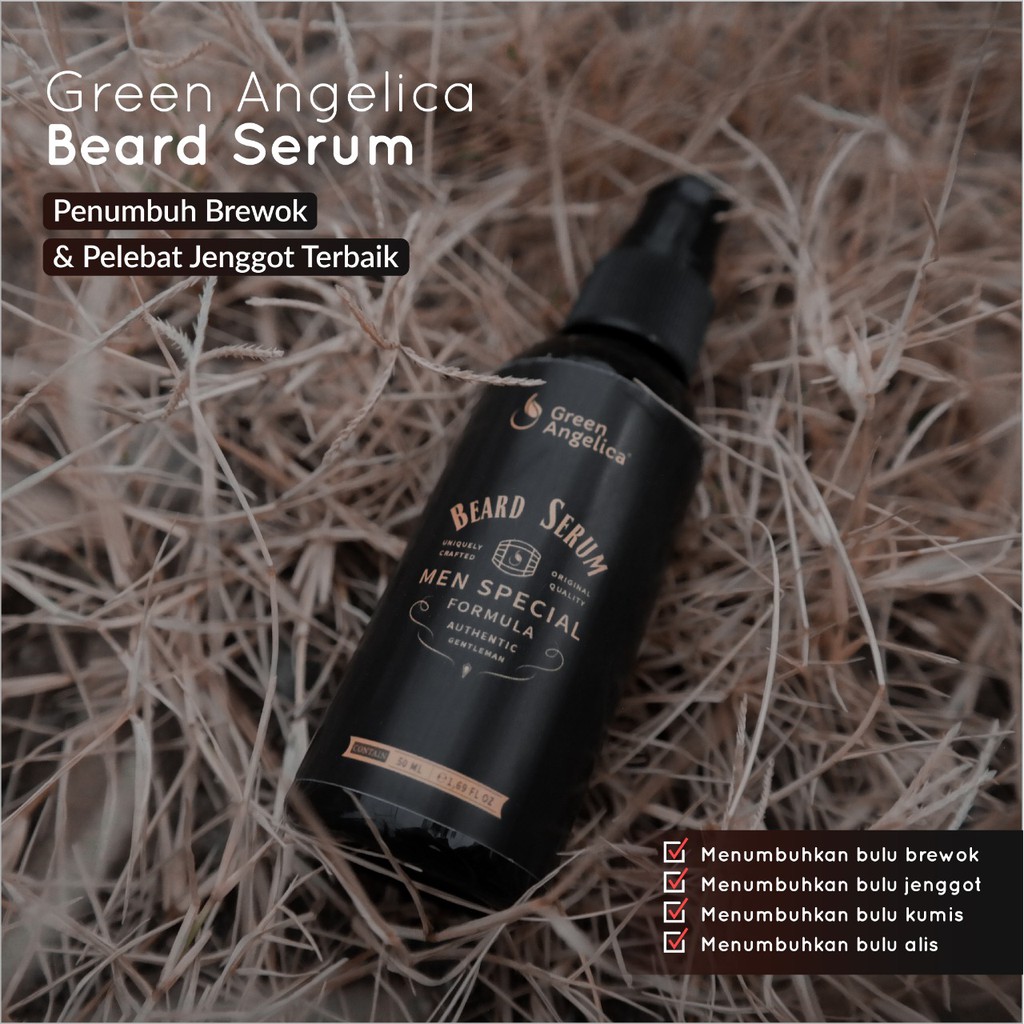 BEARD SERUM GREEN ANGELICA - PENUMBUH JAMBANG, BREWOK, KUMIS, ALIS DLL