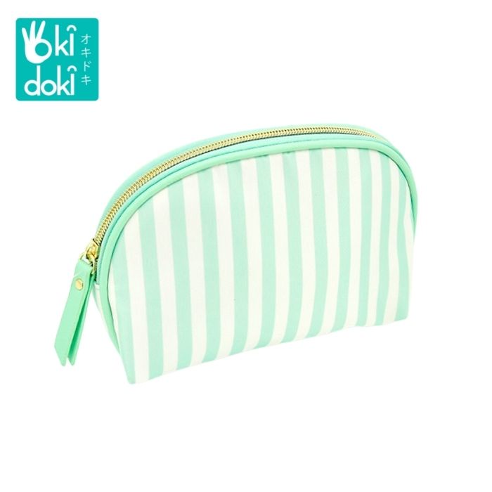 OKIDOKI Cosmetic Bag Strip Gn Wh Bpol0117-M175-1- Tas Make Up