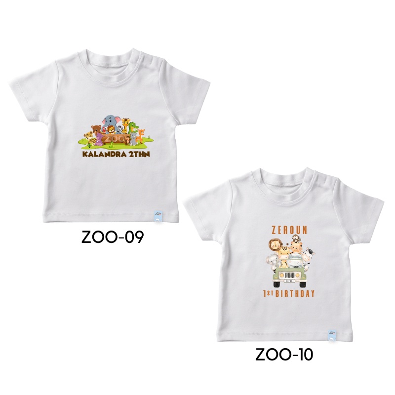Baju Kaos Custom ULANG TAHUN ZOO Bahan Cotton Combed 30S