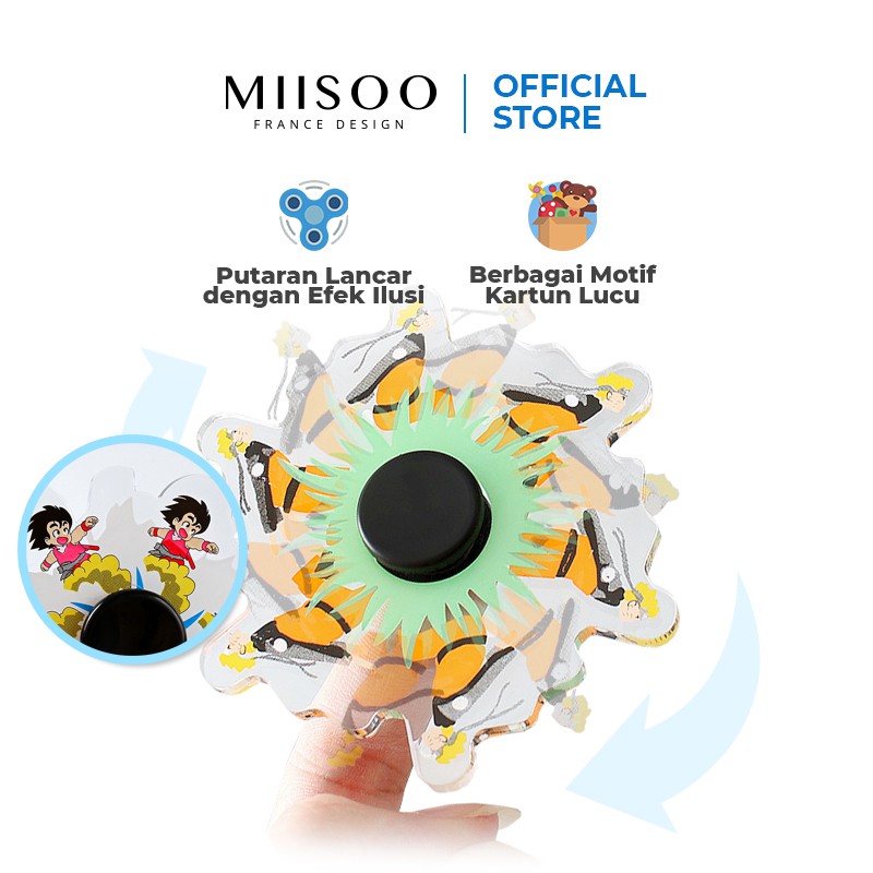 MIISOO Fidget Spinner Gyro 3D Model Kartun karakter Penghilang Stress Spiner