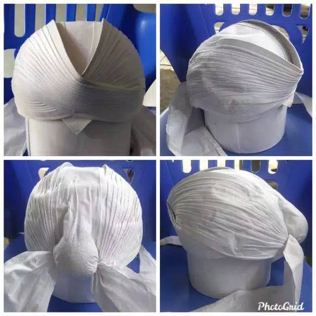 BLANGKON LIPAT SAMURAI SLIWIR PUTIH POLOS