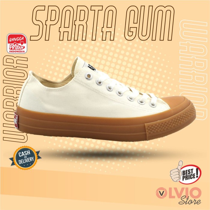 ramas Warrior SPARTA GUM LC - Sepatu Vulcanized Canvas Warrior Original - Black, 41 mrh