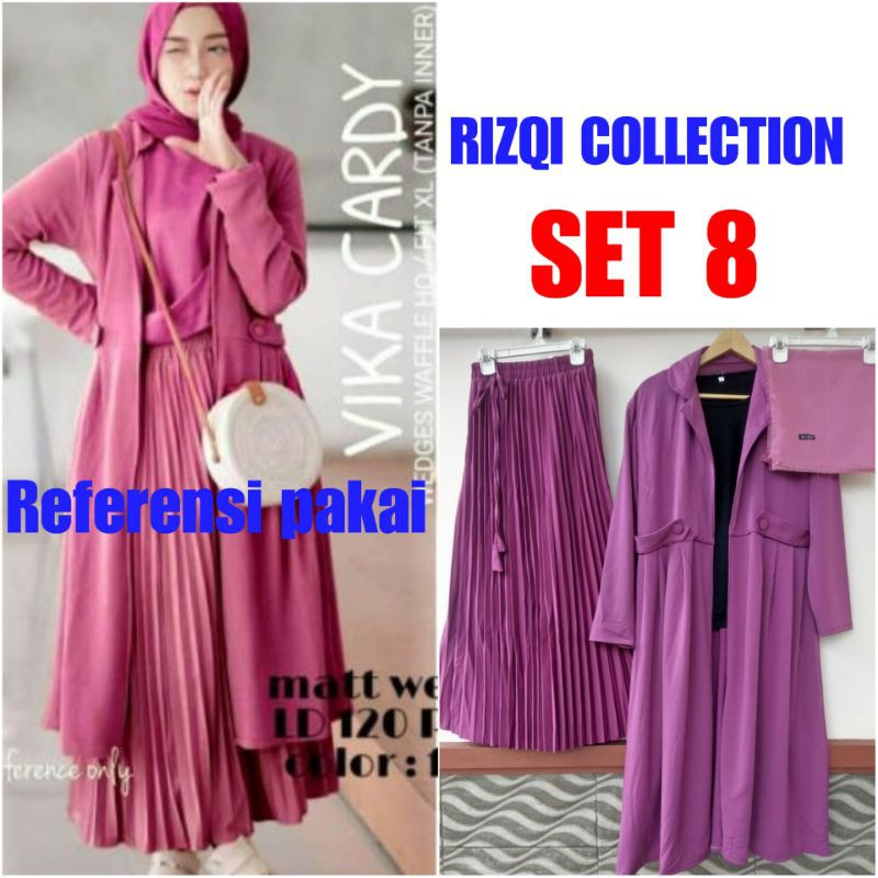 SUPER AMBYAR REALPICK 4 IN 1,SET LONG OUTER/CARDIGAN PANJANG ORIGINAL,RIZQI COLLECTION