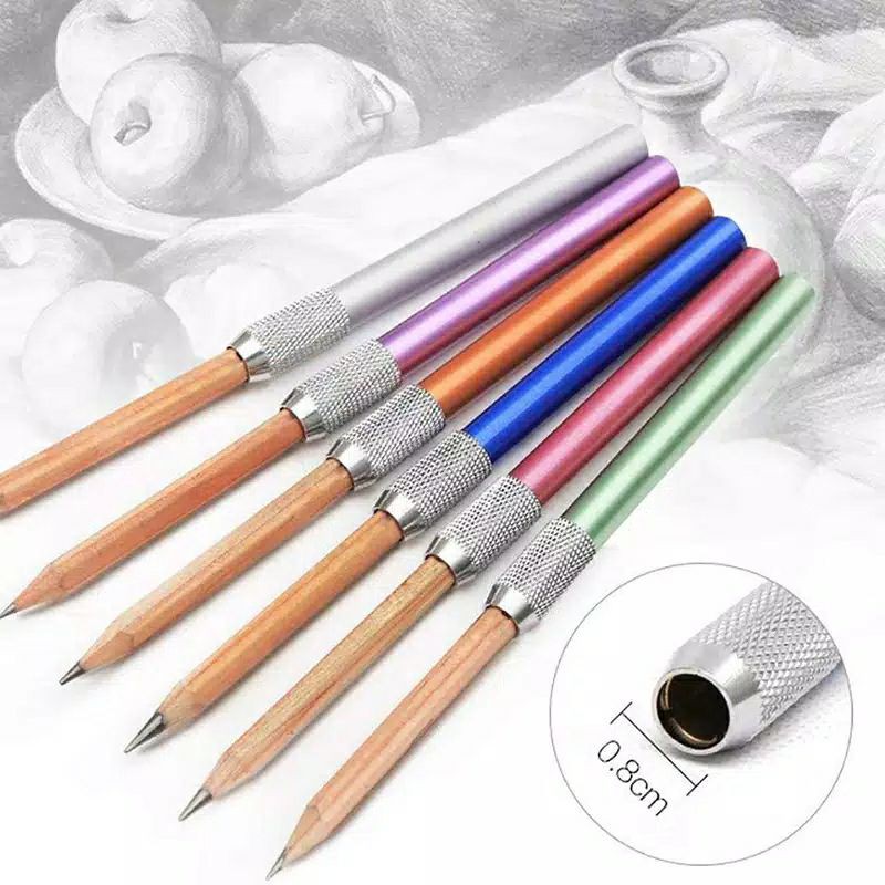 

PEMANJANG PENSIL GRIP EXTENDER PENCIL BAHAN METAL SKETSA GAMBAR