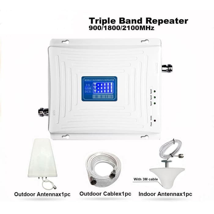 Penguat Sinyal HP 2G,3G,4G Indoor, Repeater Indoor Triple Band