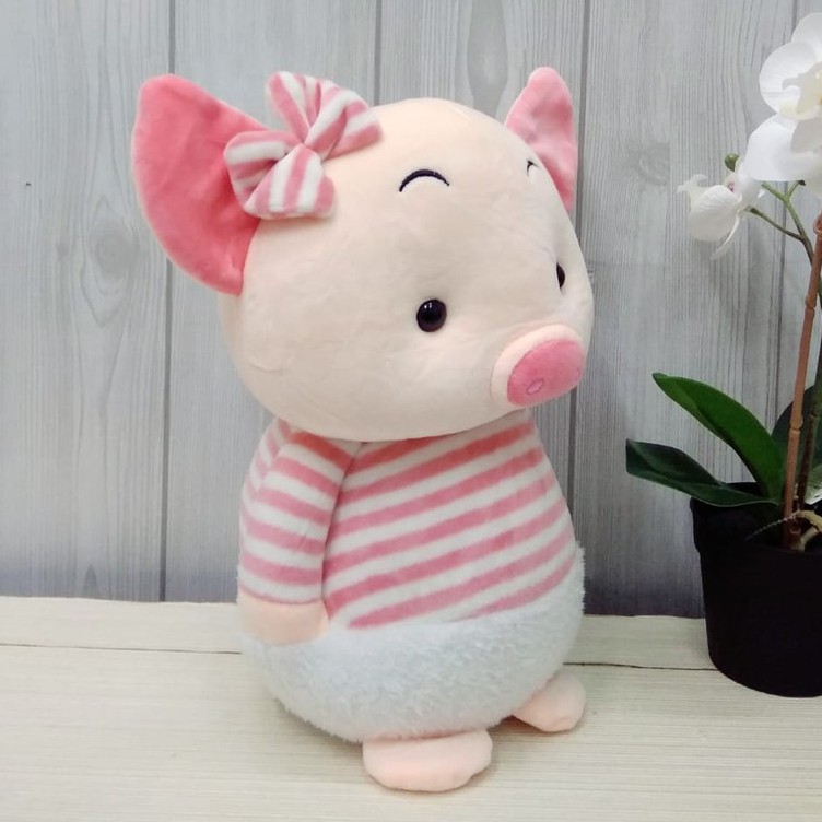 Boneka Pig Kantong 28cm/boneka animal/boneka piggy/kado ultah