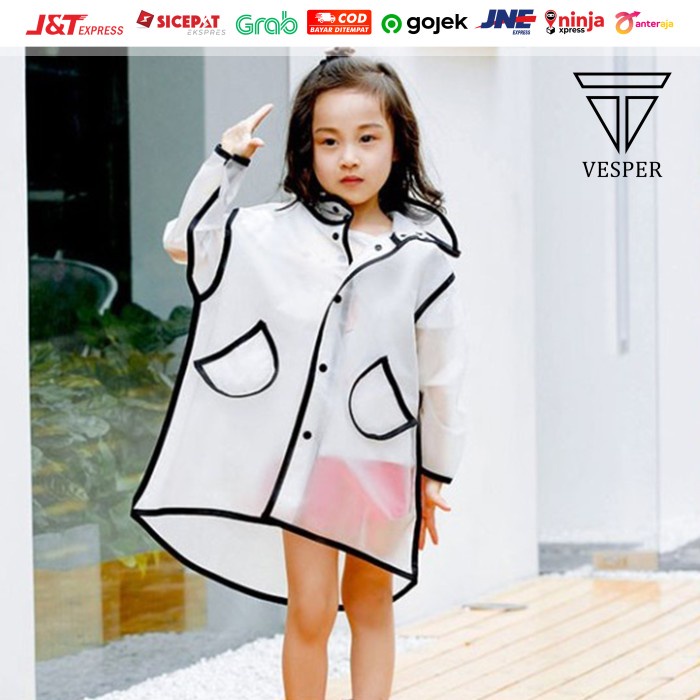 Jas Hujan Jas hujan anak transparan / raincoat kids / jas hujan motor lucu unik - XL (E7A3) Jas Huja