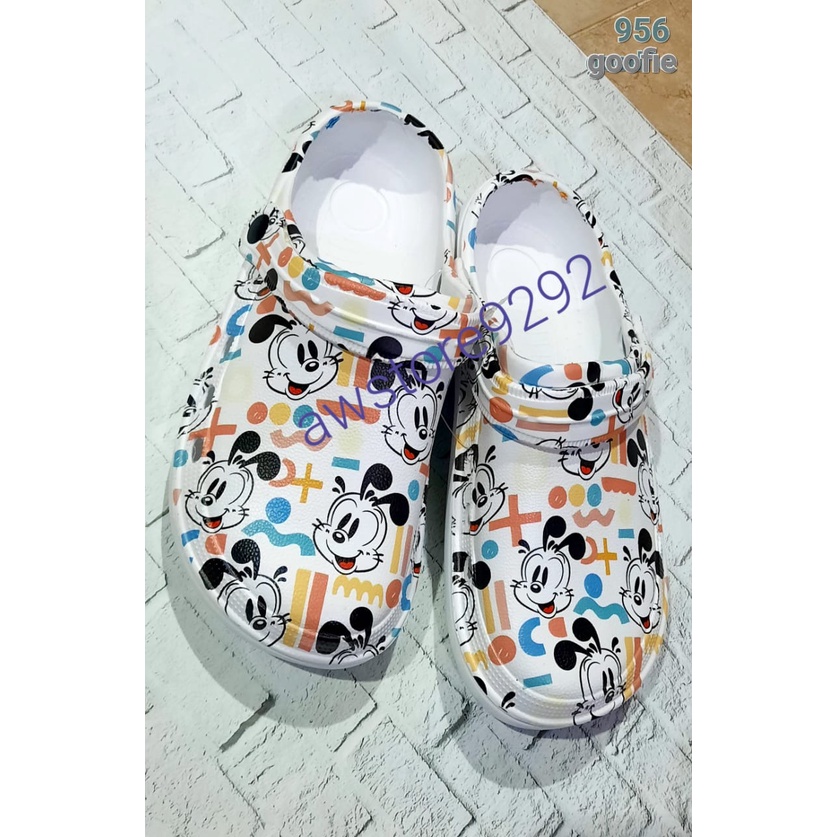 Motif GOOFIE 956 958 HEMA Sandal Kodok Karet Anti Slip Empuk Model Printing Kartun Lucu