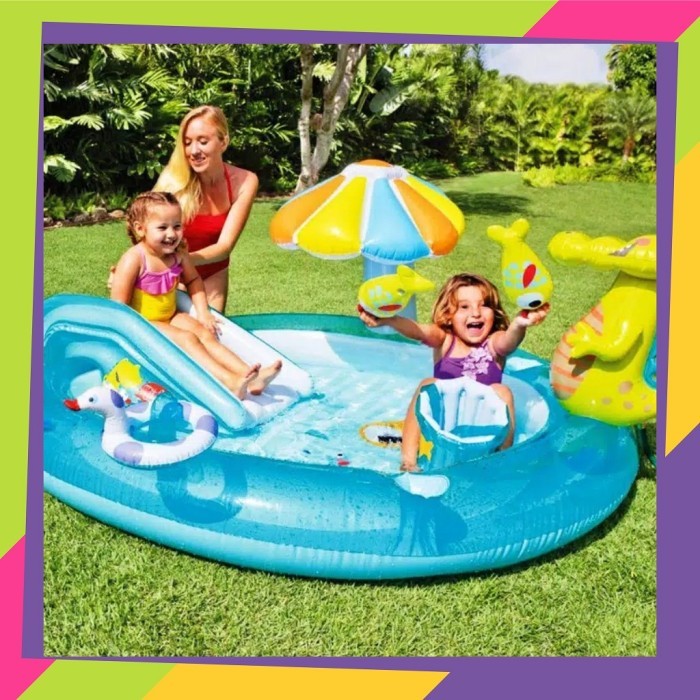 948D1 / Kolam renang Intex 57165 perosotan &amp; air mancur / Gator play center kiddy spray