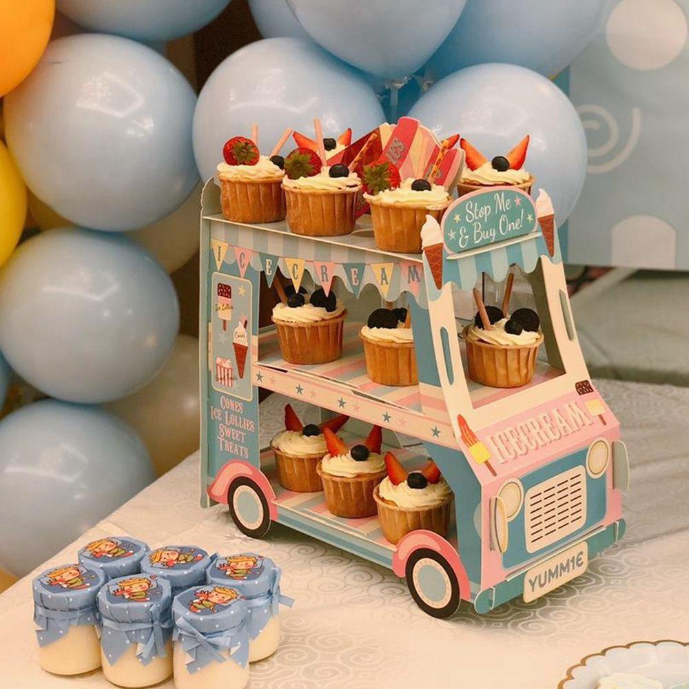 [Elegan] Cupcake Stand 3-Layer Kreatif Pesta Liburan DIY Perlengkapan Pesta Dekorasi Ulang Tahun