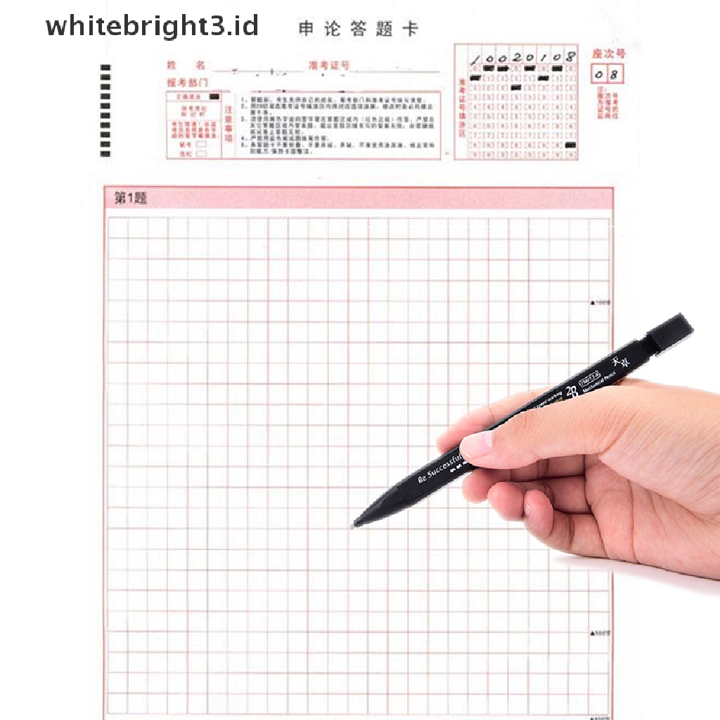 (whitebright3.id) Pensil Mekanik 2B Dengan Isi Ulang Untuk Ujian