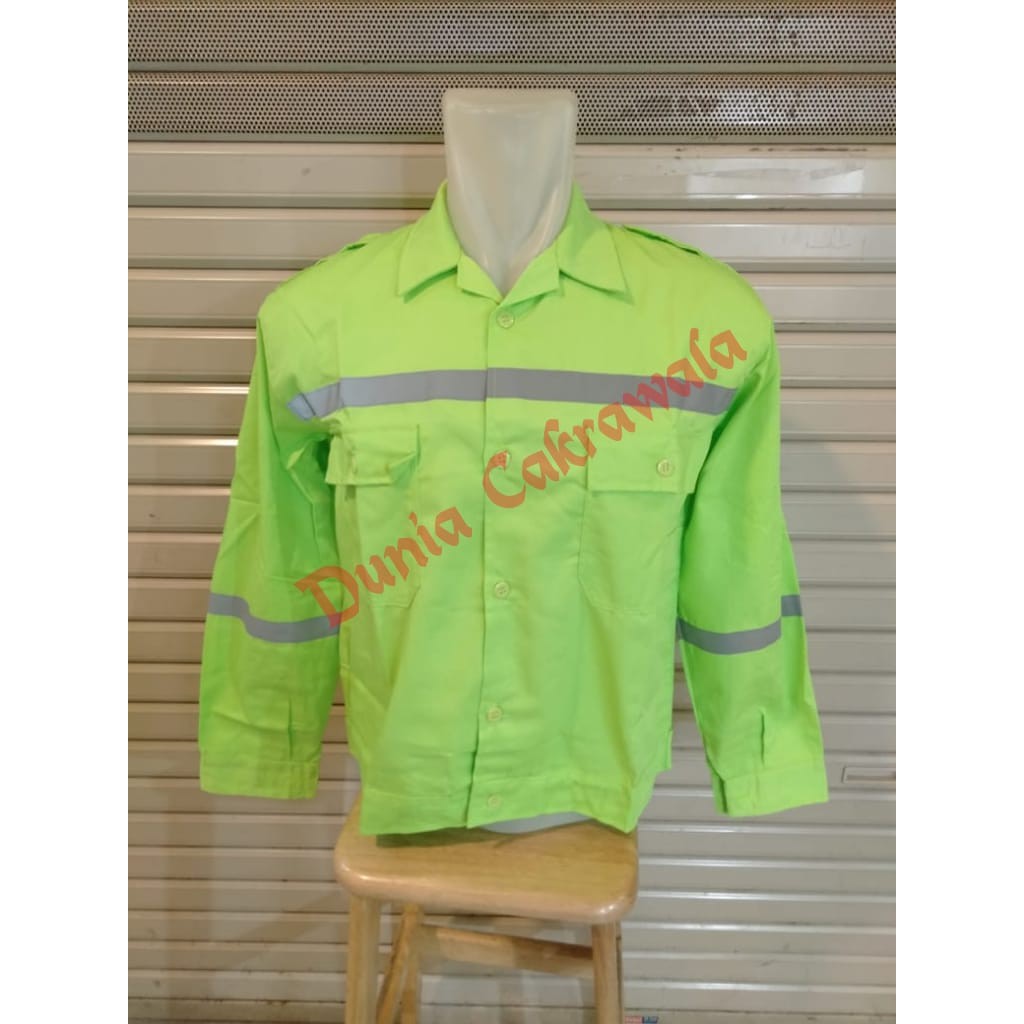 Baju Kerja Safety / Baju Proyek / Seragam Safety / Seragam Kerja Warna Hijau