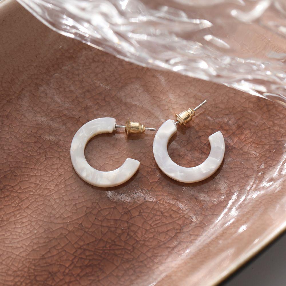 R-flower Earring Trendy Akrilik Wanita Elegan Resin Bulat Geometris