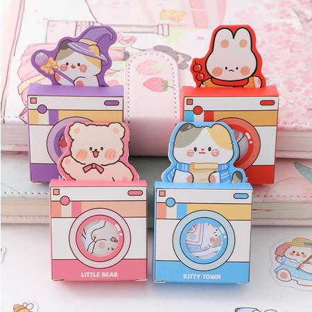 HI449 Stiker Beruang Kucing Lucu 46pcs Untuk Dekorasi Jurnal Diary