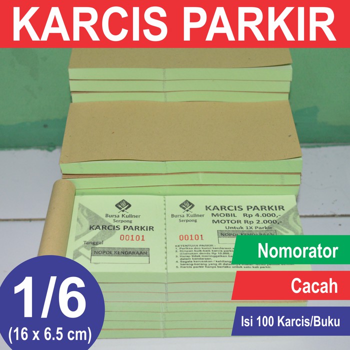 

Promo Karcis / Tiket Parkir 1/6 F4 | HVS Warna + Cacah & Nomorator terbaik