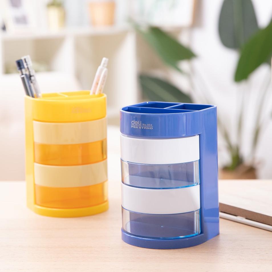 

[KODE PRODUK MYV0O8048] Deli Tempat Ballpen Desk Organizer 4 laci yang dapat di putar Bahan berkualitas tahan lama E904