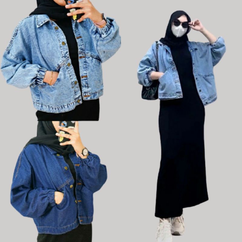 VINTAGE JAKET JEANS OVERSIZE // JAKET JEANS OVERSIZE WANITA