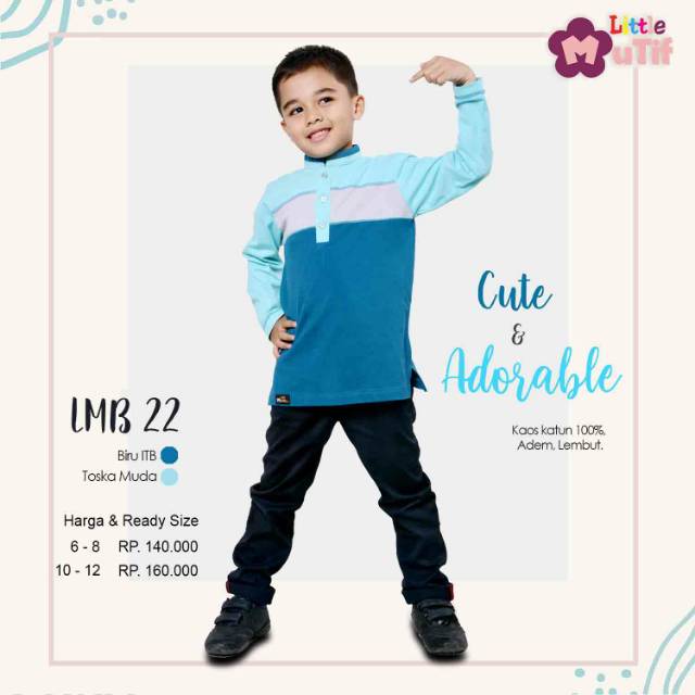 Moccataro - Baju Koko anak LMB 22 biru ITB - Toska