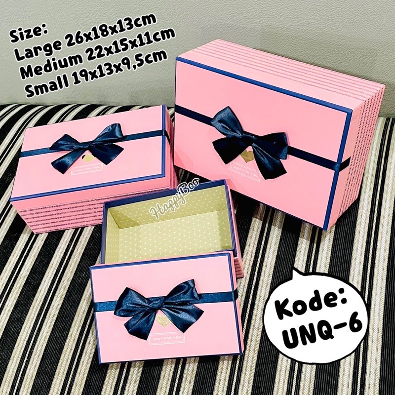 kotak kado box kado gift box hampers set 3 susun / satuan large medium small besar kecil sedang unq6