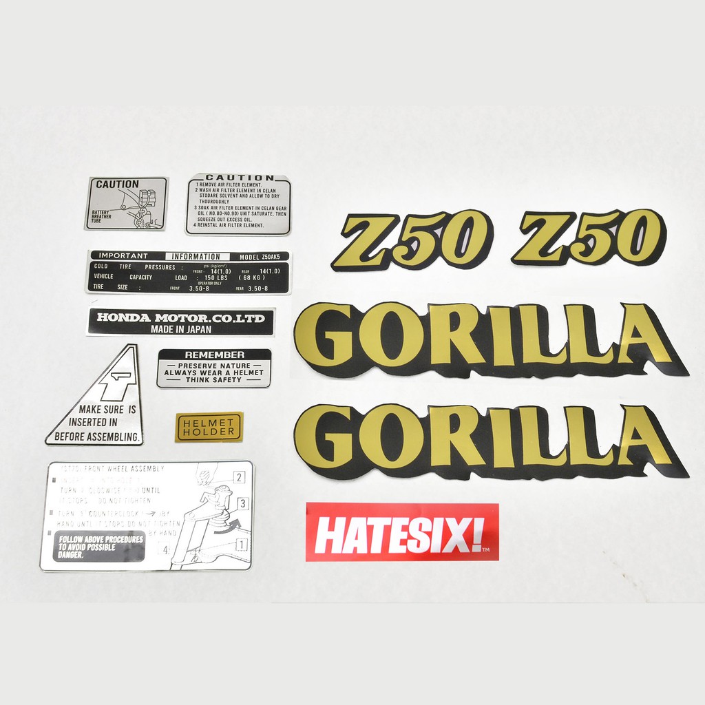 Sticker Decal Honda Gorilla Gorila Z50 Hatesix