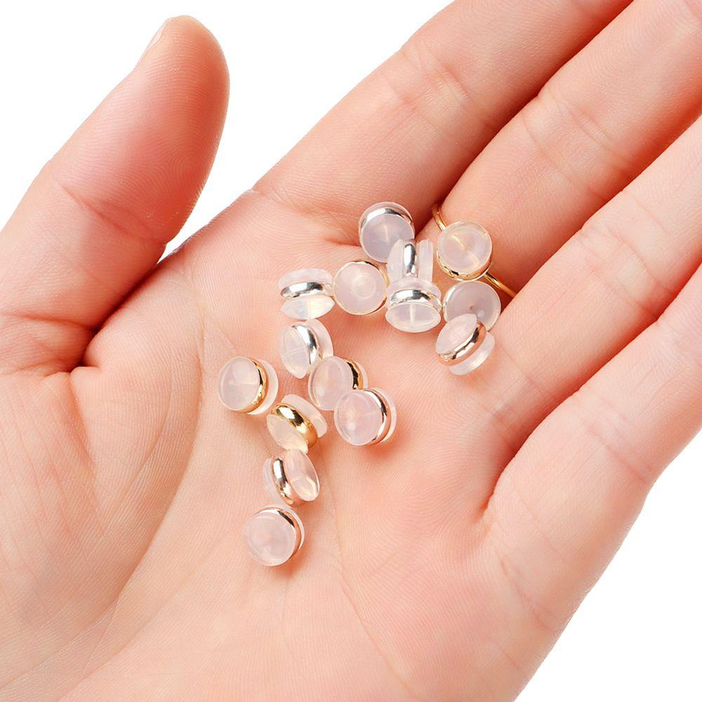 Suyo 10Pcs Karet Telinga Belakang DIY Ring Earring Studs