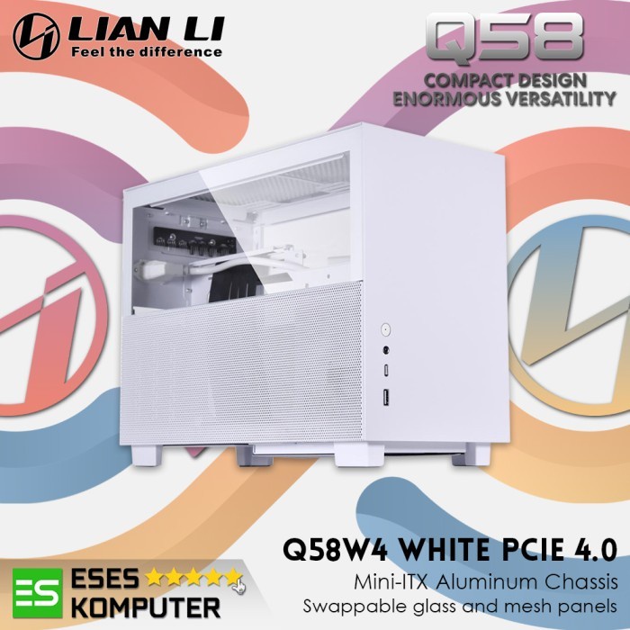 Case LIAN LI Q58 WHITE Q58W4 | ALUMINUM MINI-ITX CASE | PCIe 4.0 | SFF