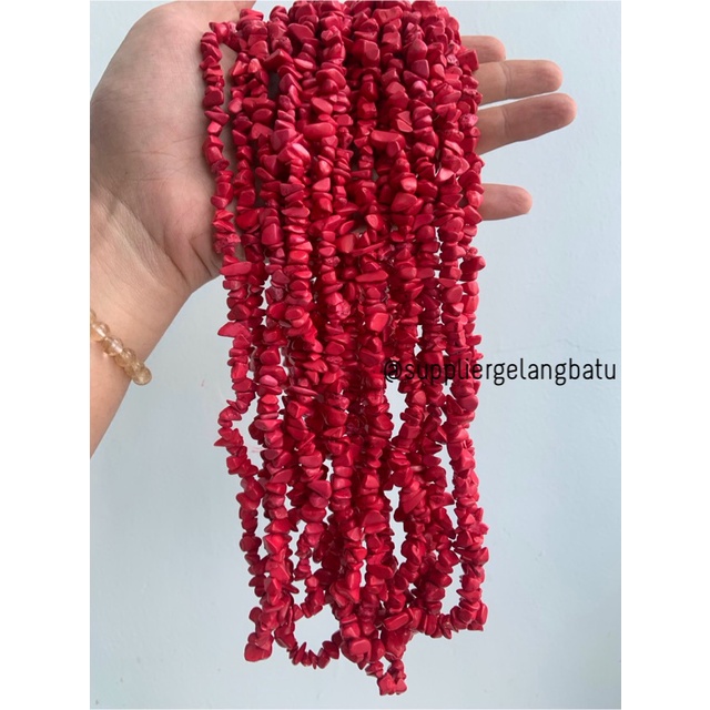 kerikil Batu alam RED turquoise pirus doff 1cm phyrus howlite merah