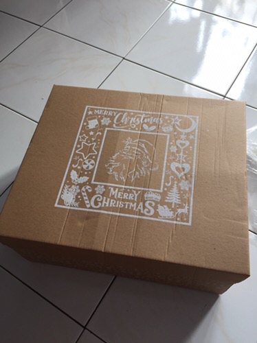 Christmas Edition Box Atas Bawah Silver With Glittery Siap Pesan! Readystock Cocok Buat Hampers!