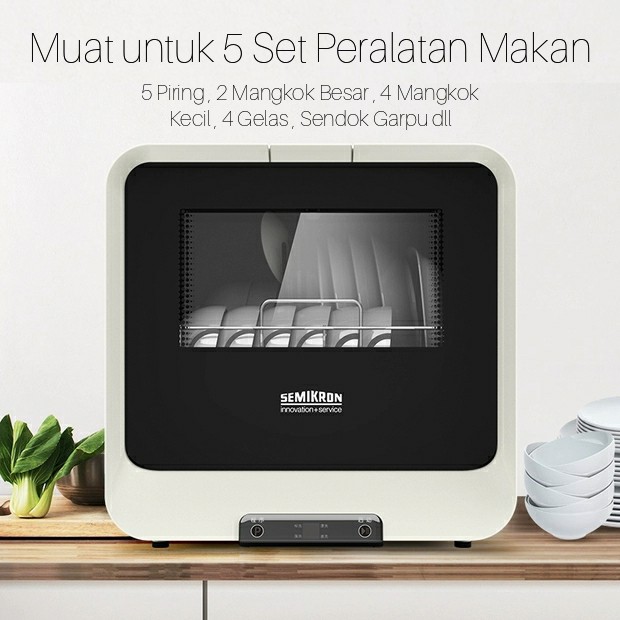 Semikron T1 Tabletop Dishwasher Mini Mesin Cuci Piring Otomatis