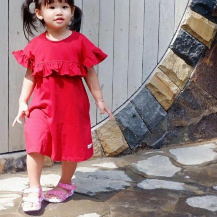 HNJ✪ DRESS ANAK DRESS RUFFLE SMILEE Terlaris