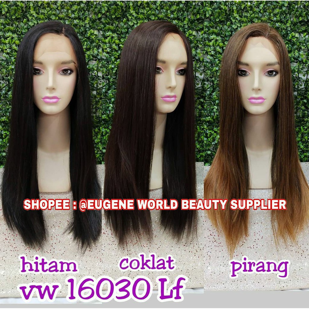 FRONT LACE WIG LACE DEPAN WIG WANITA PANJANG LURUS NATURAL COKLAT WIG CEWEK KOREA RAMBUT ASLI 16030
